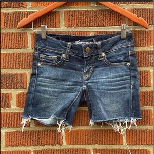 American Eagle Cut Off Jean Stretch Denim Shorts